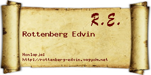 Rottenberg Edvin névjegykártya